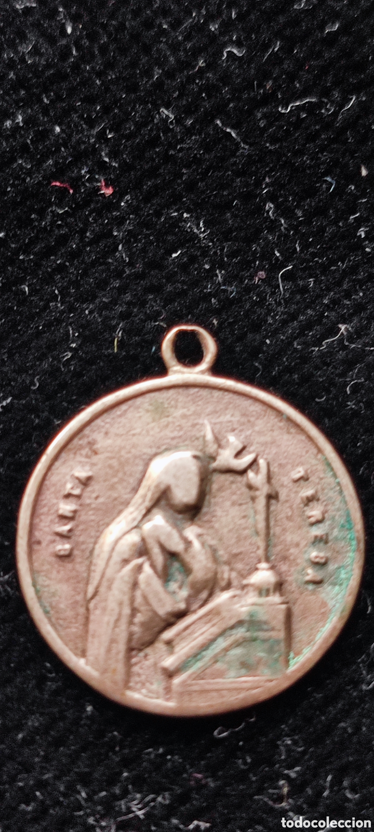 Antig&uuml;edades: Antigua medalla del siglo XIX en plata de Santa Teresa de Jesus