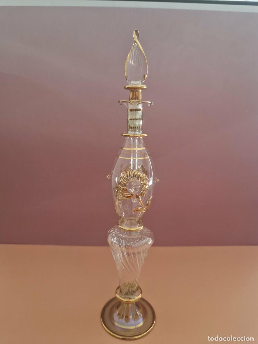 Antiques: Frasco perfumero egipcio hecho y pintado a mano con oro de 24 quilates