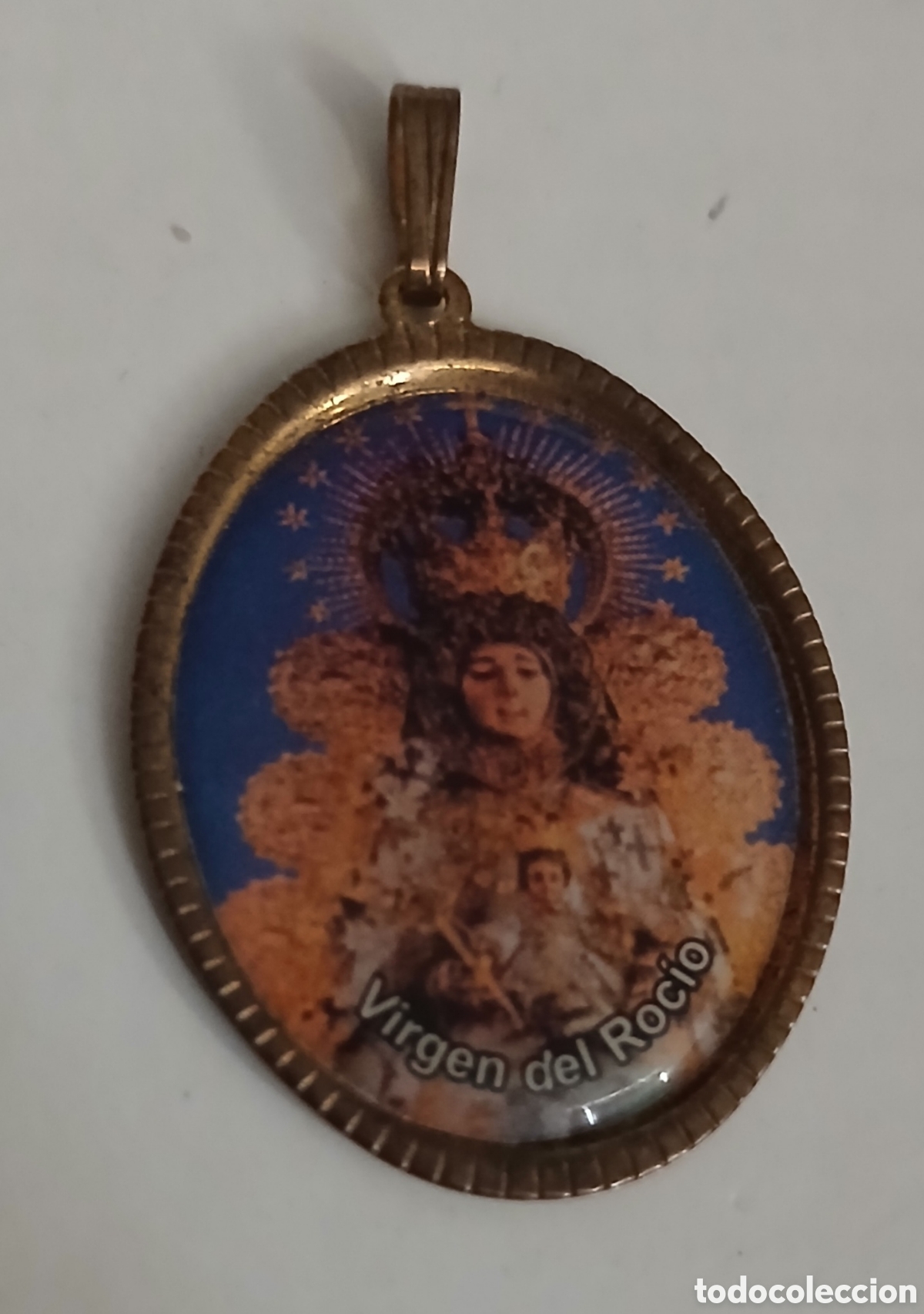 Antig&uuml;edades: MEDALLA ESMALTADA VIRGEN DEL ROCIO - Foto 1