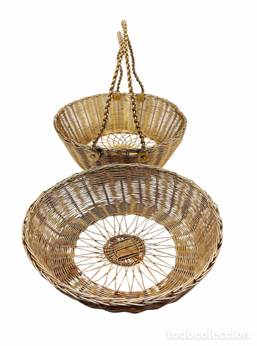 Oggetti Antichi: Antigua Cesta Plateada
