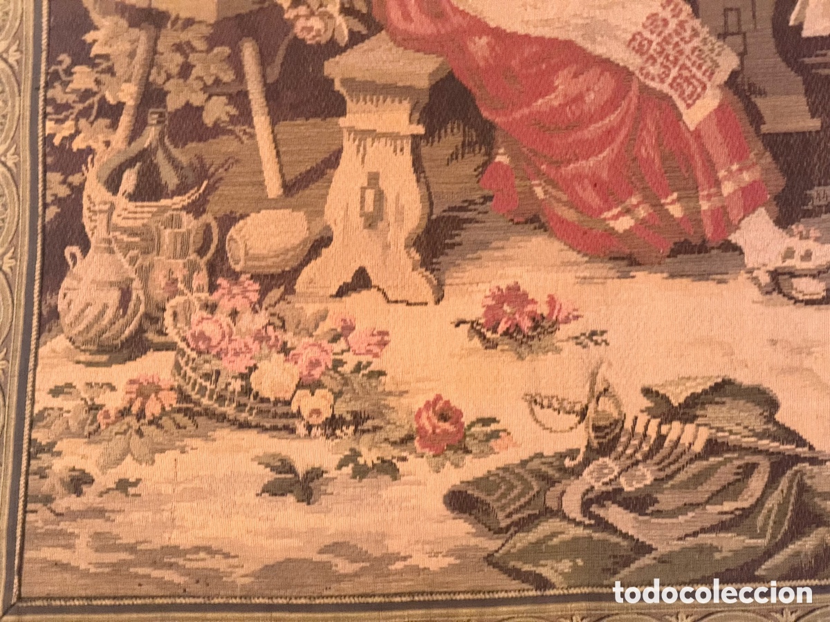 Antig&uuml;edades: TAPIZ &rdquo;M&Uacute;SICO EN LA TABERNA&rdquo; (S.XX) - Foto 5