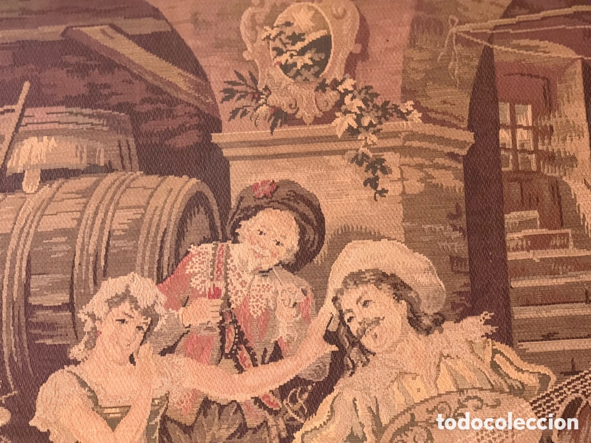 Antig&uuml;edades: TAPIZ &rdquo;M&Uacute;SICO EN LA TABERNA&rdquo; (S.XX) - Foto 6