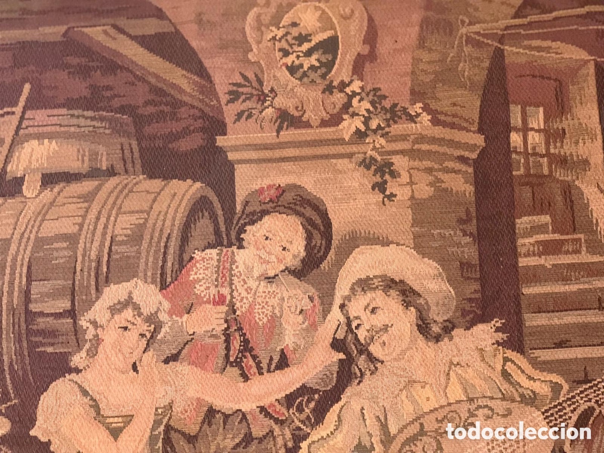 Antig&uuml;edades: TAPIZ &rdquo;M&Uacute;SICO EN LA TABERNA&rdquo; (S.XX) - Foto 16