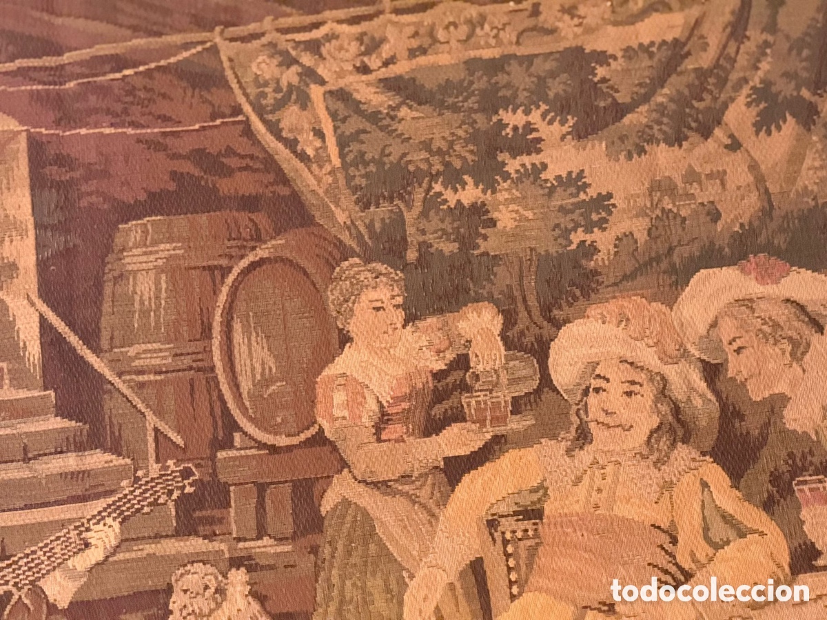 Antig&uuml;edades: TAPIZ &rdquo;M&Uacute;SICO EN LA TABERNA&rdquo; (S.XX) - Foto 18