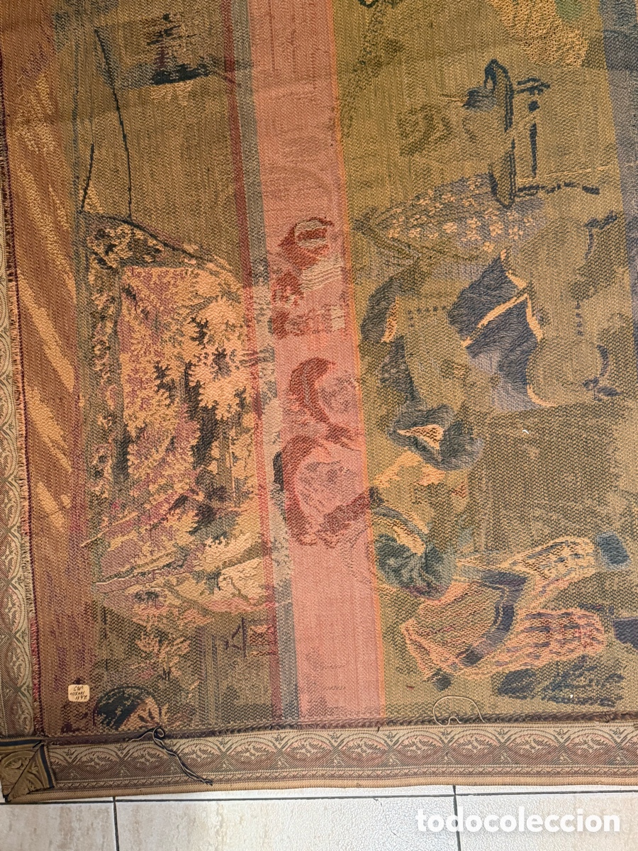 Antig&uuml;edades: TAPIZ &rdquo;M&Uacute;SICO EN LA TABERNA&rdquo; (S.XX) - Foto 26