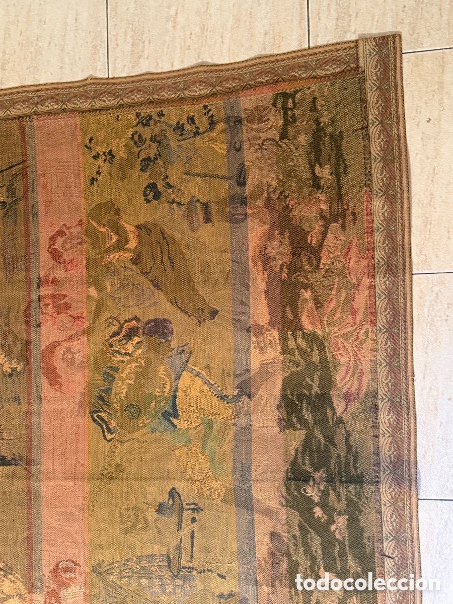 Antig&uuml;edades: TAPIZ &rdquo;M&Uacute;SICO EN LA TABERNA&rdquo; (S.XX) - Foto 28