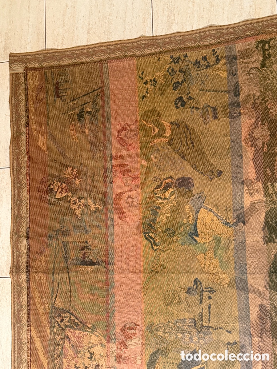 Antig&uuml;edades: TAPIZ &rdquo;M&Uacute;SICO EN LA TABERNA&rdquo; (S.XX) - Foto 29