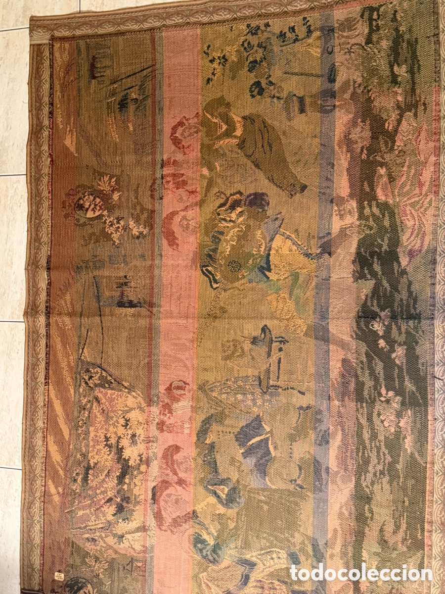 Antig&uuml;edades: TAPIZ &rdquo;M&Uacute;SICO EN LA TABERNA&rdquo; (S.XX) - Foto 30