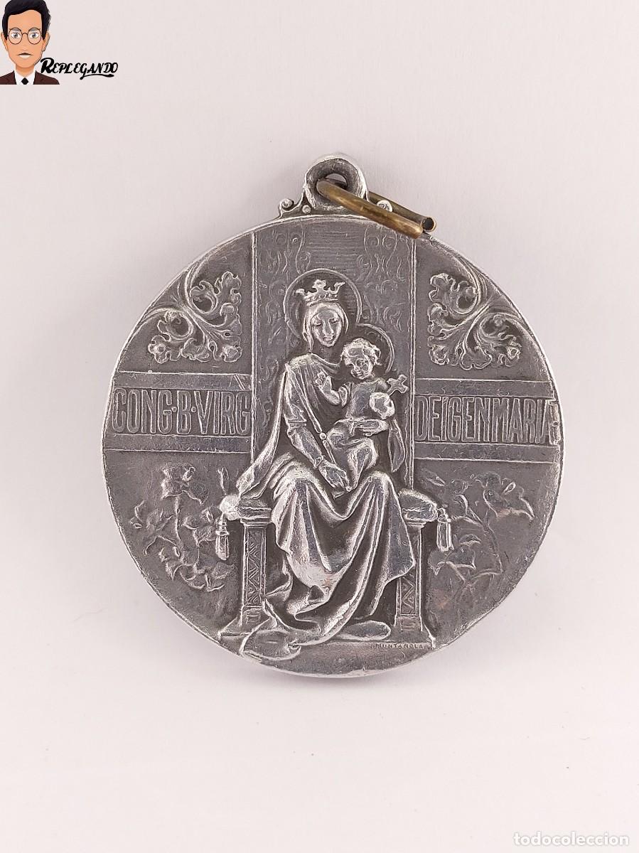 Antig&uuml;edades: MEDALLA GRAN TAMA&Ntilde;O CONGREGACI&Oacute;N MARIANA &ndash; VIRGEN Y NI&Ntilde;O &ndash; COR UNUM ET ANIMA UNA &ndash; FIRMA J.MUNTA&Ntilde;OLA