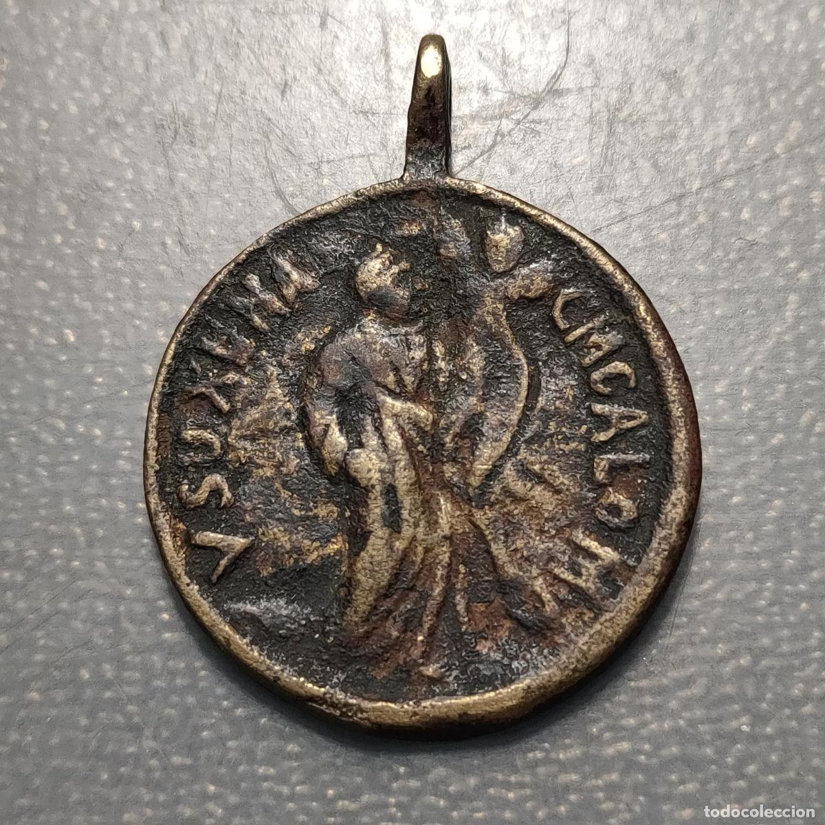 Antig&uuml;edades: MEDALLA RELIGIOSA ROMA SIGLO XVIII SAN PEDRO Y SANTA HELENA BRONCE