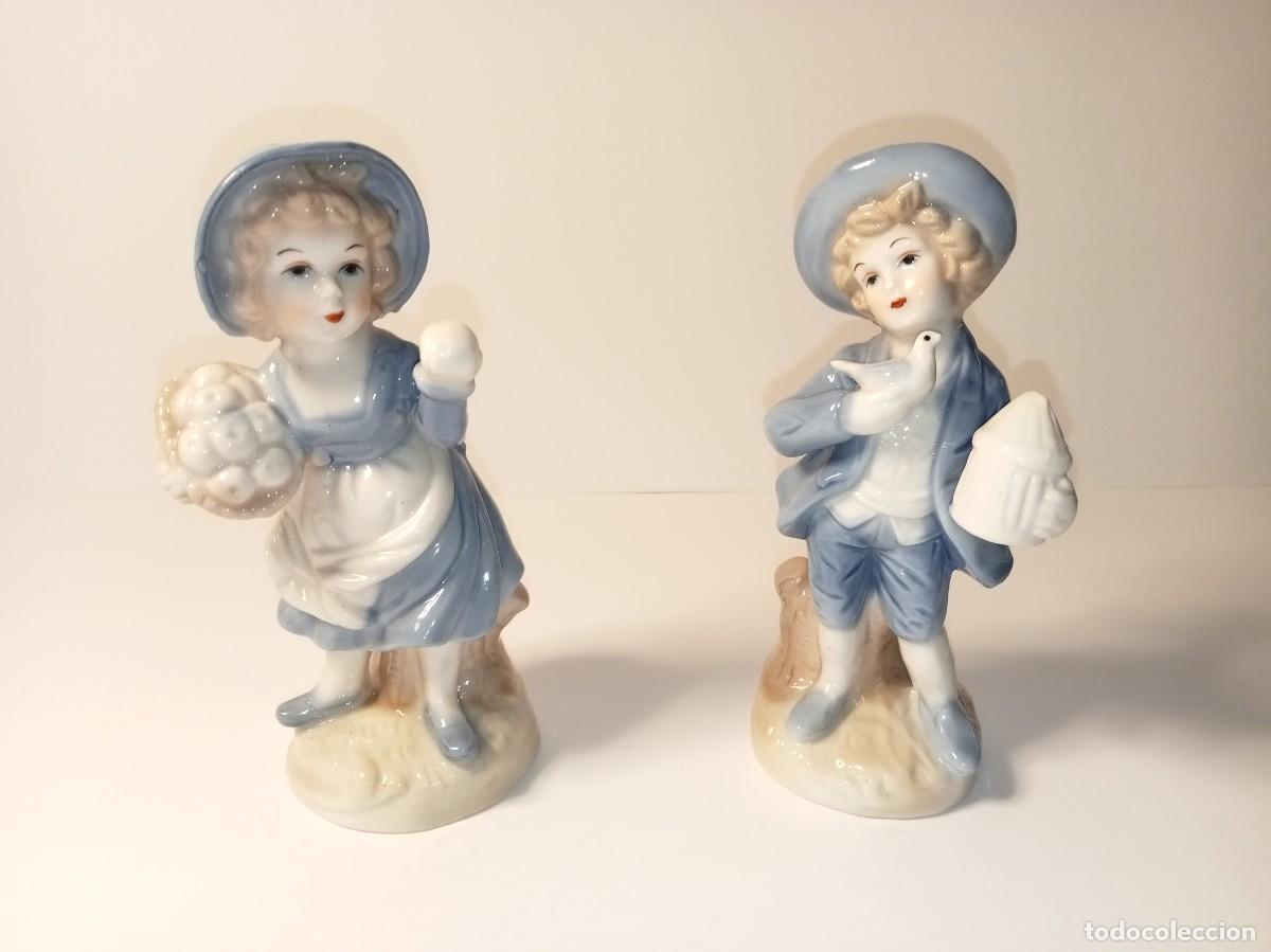 Antig&uuml;edades: 2 FIGURAS NI&Ntilde;O Y NI&Ntilde;A - Foto 1