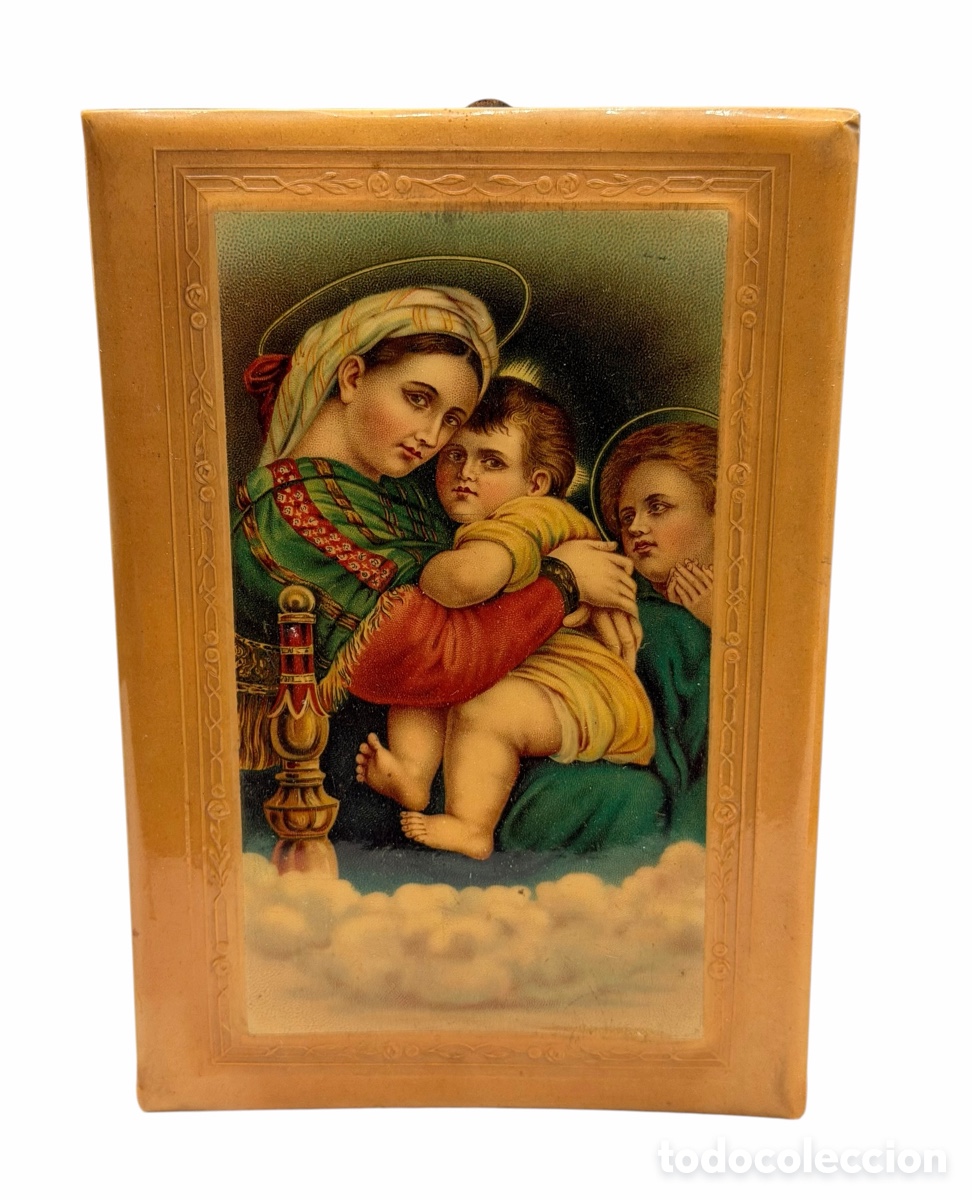 Antig&uuml;edades: Antigua Imagen Religiosa enmarcada