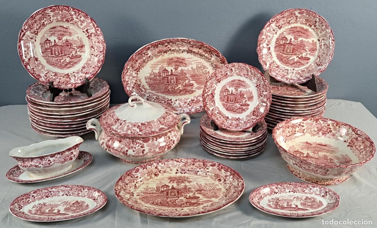 Antiques: Pickman, La Cartuja de Sevilla, Vajilla de 42 piezas, a&ntilde;os 50