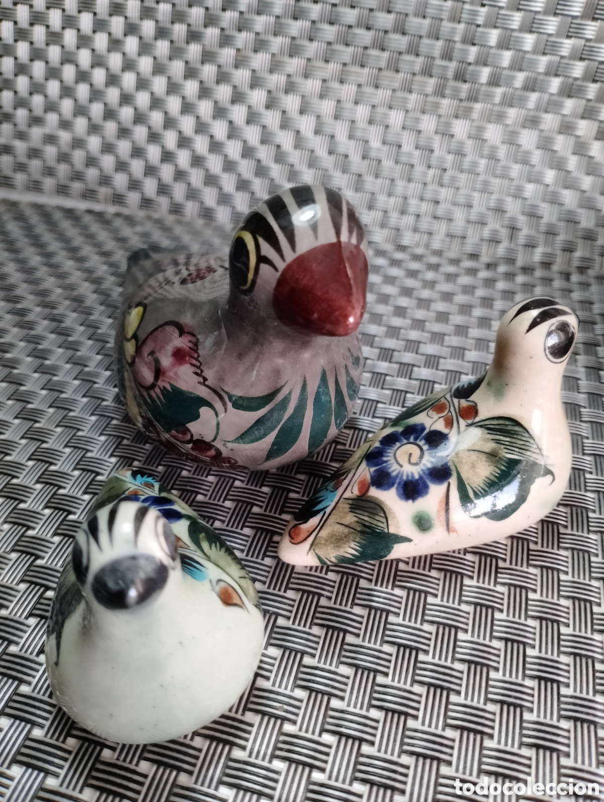 Antig&uuml;edades: Cer&aacute;mica vintage artesanal Mexicana Pajaros de Tonal&aacute; Jalisco