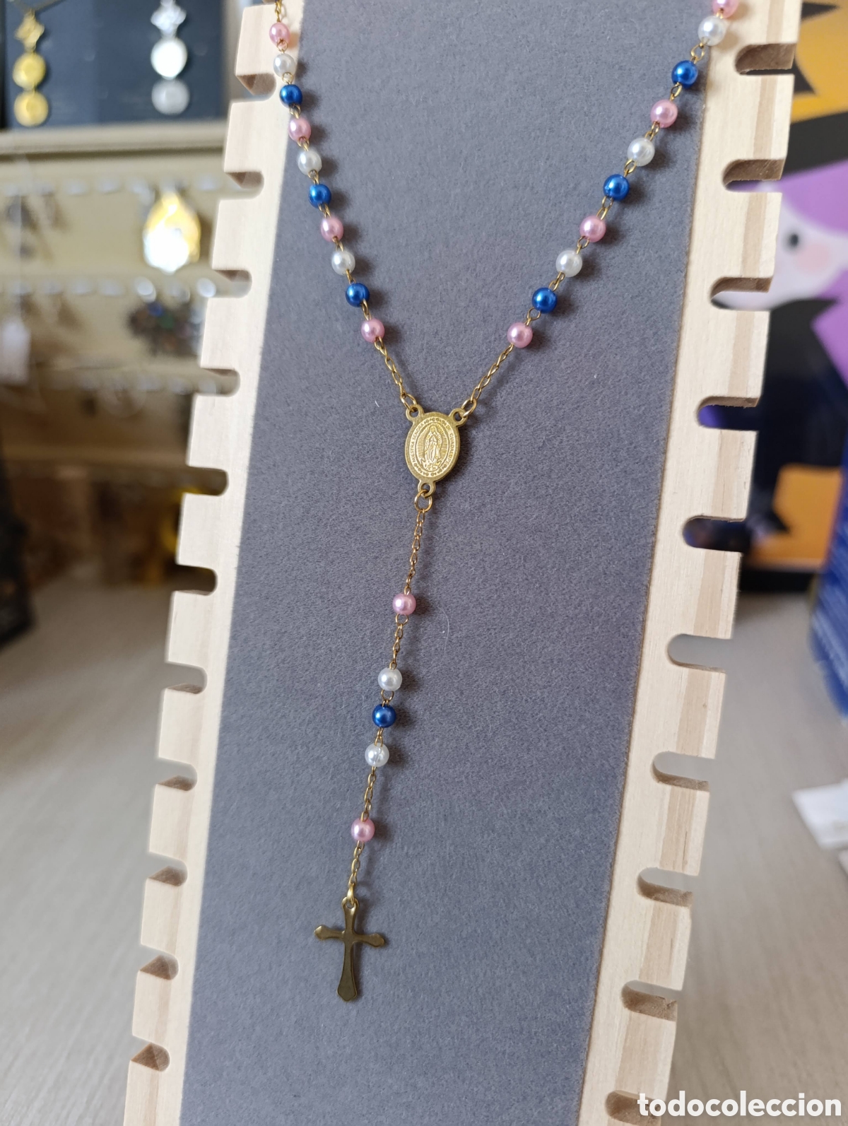 Antig&uuml;edades: Rosario con cuentas colores