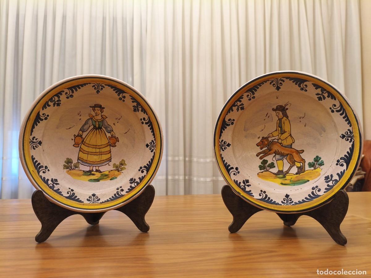 Antig&uuml;edades: Platos de ceramica decorativa