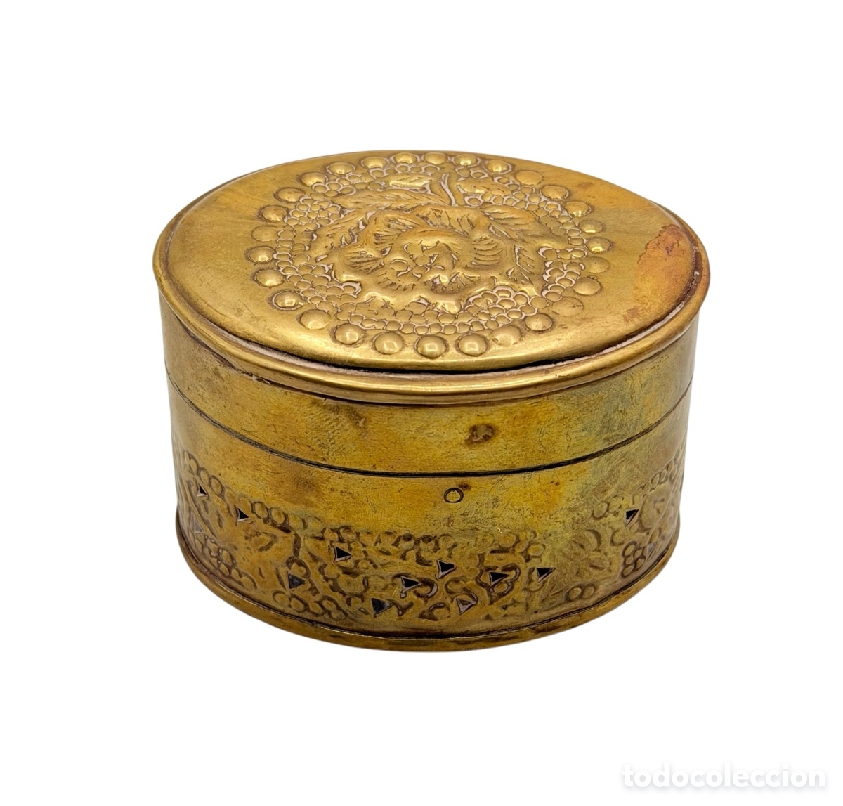 Antiquit&auml;ten: Antigua Caja de Esencia de Lat&oacute;n