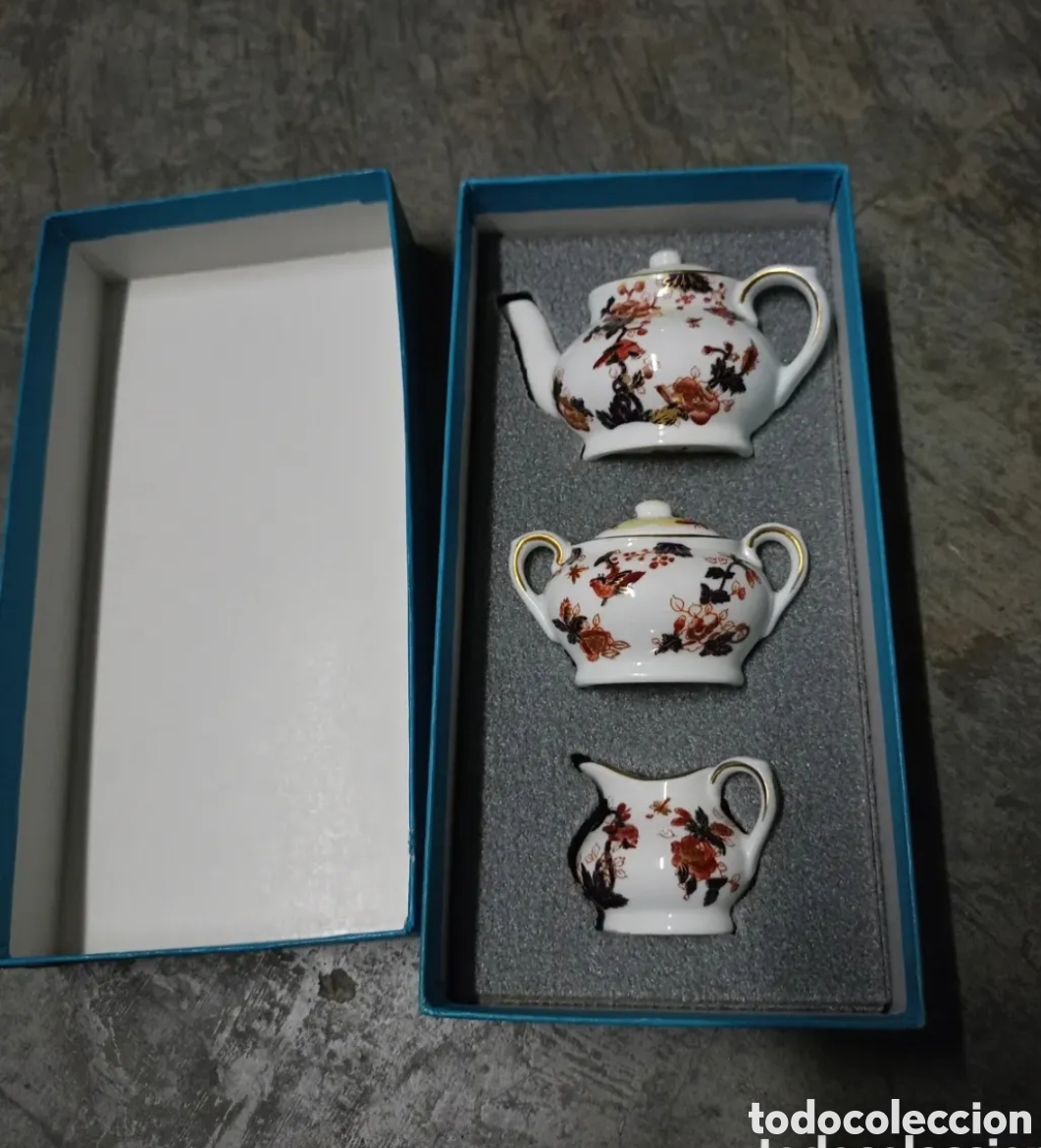 Antiques: JUEGO DE T&Eacute; MINI/MINITURA DE 5 PIEZAS COALPORT HONG KONG DESCATALOGADO NUEVO