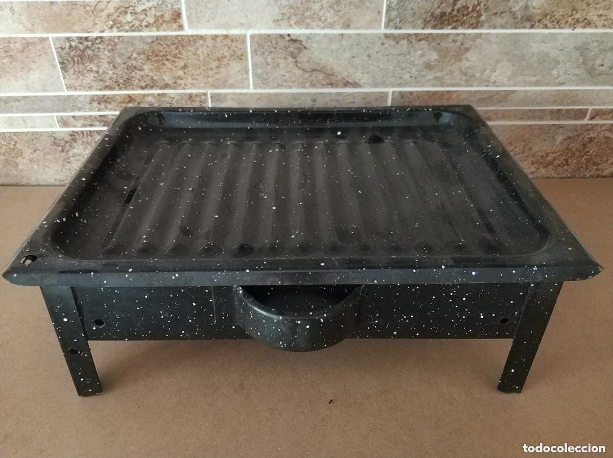 Antig&uuml;edades: Brasero carbon de mesa para hacer asados o parrilladas - Enlozado Jovifel Nuevo a estrenar