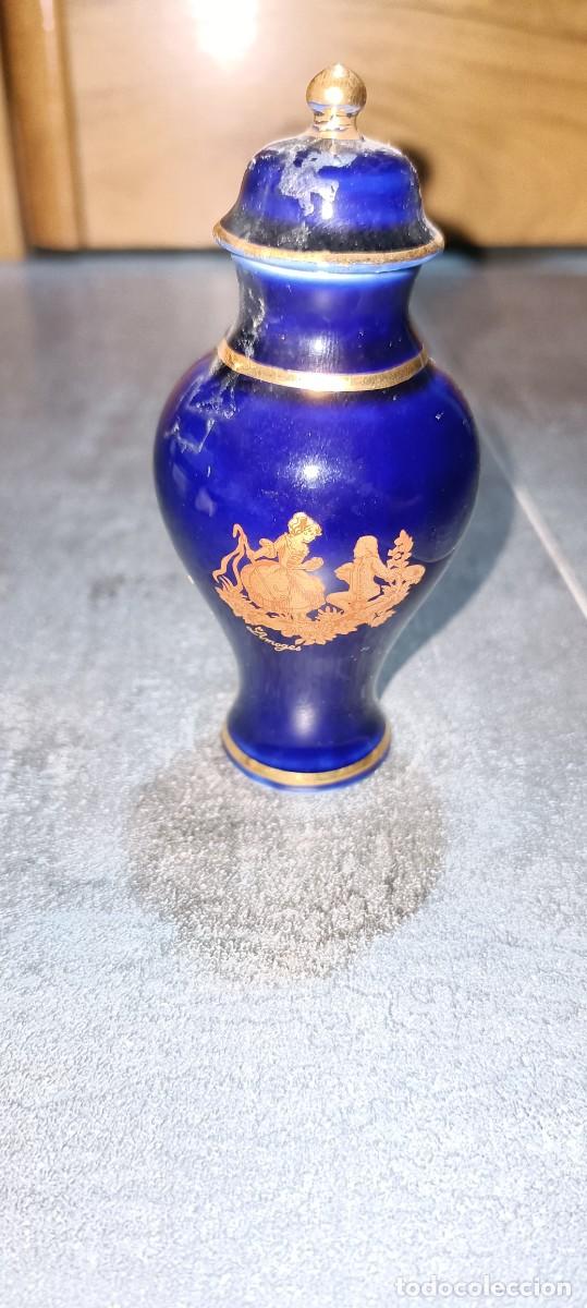 Antiques: Tibor en porcelana azul Capeans