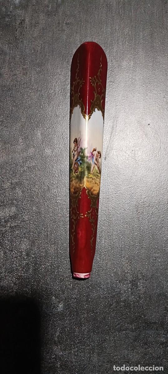 Antig&uuml;edades: Mango sombrilla porcelana - Foto 1