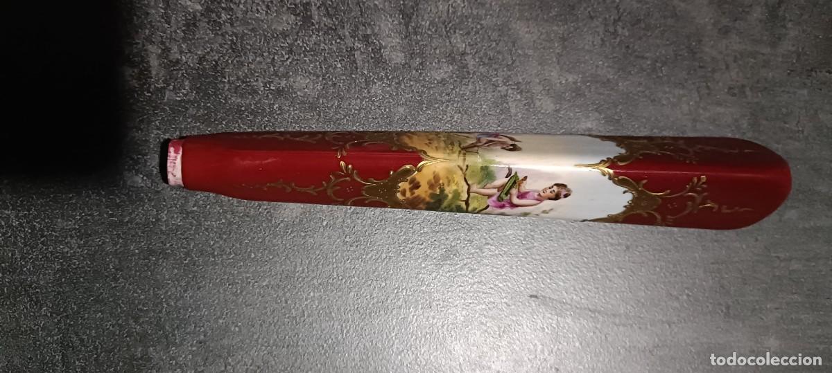 Antig&uuml;edades: Mango sombrilla porcelana - Foto 2