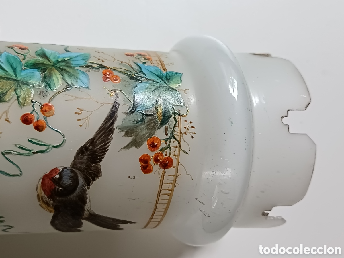 Antig&uuml;edades: Jarr&oacute;n opalina blanca decorada a mano, s. XIX - Foto 6
