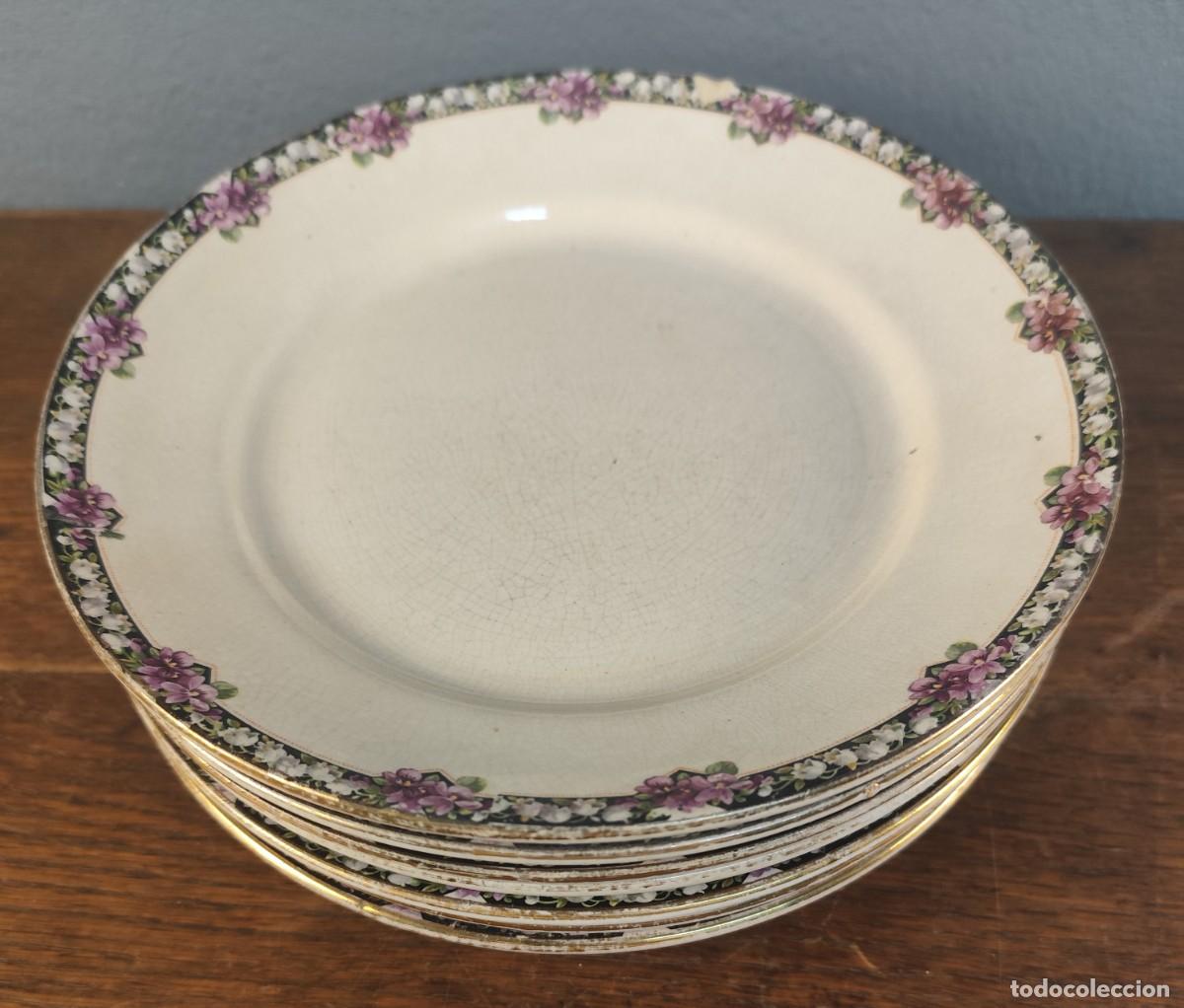 Antig&uuml;edades: 7 platos planos de cer&aacute;mica China-opaca