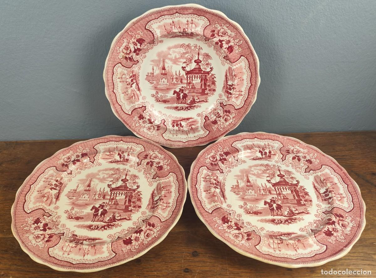 Antig&uuml;edades: 3 platos de cer&aacute;mica Palestine, 2 planos 1 hondo