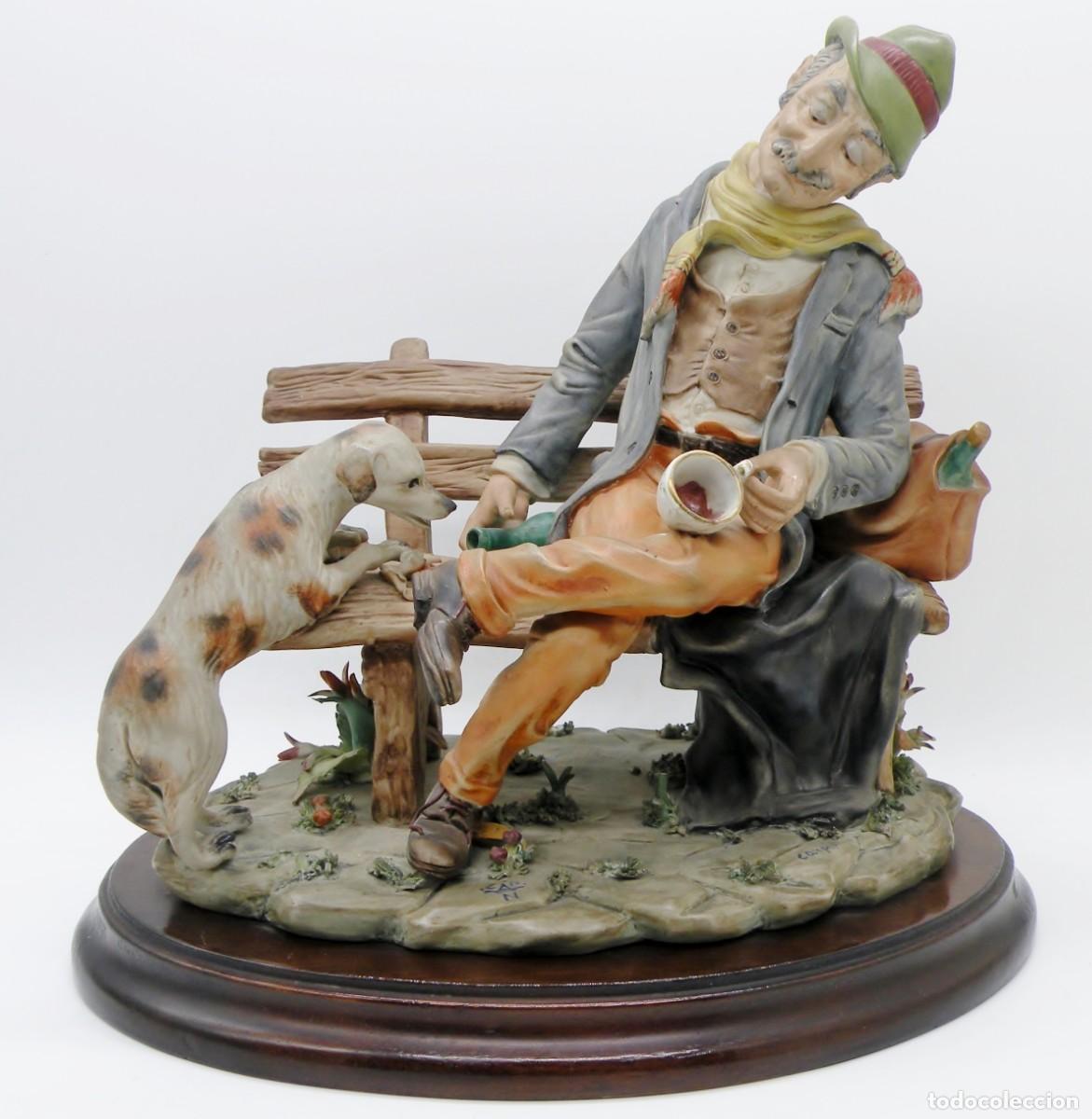 Antiquit&eacute;s: GRUPO ESCULT&Oacute;RICO EN PORCELANA CAPODIMONTE-CARPI&Eacute; DE GRAN TAMA&Ntilde;O