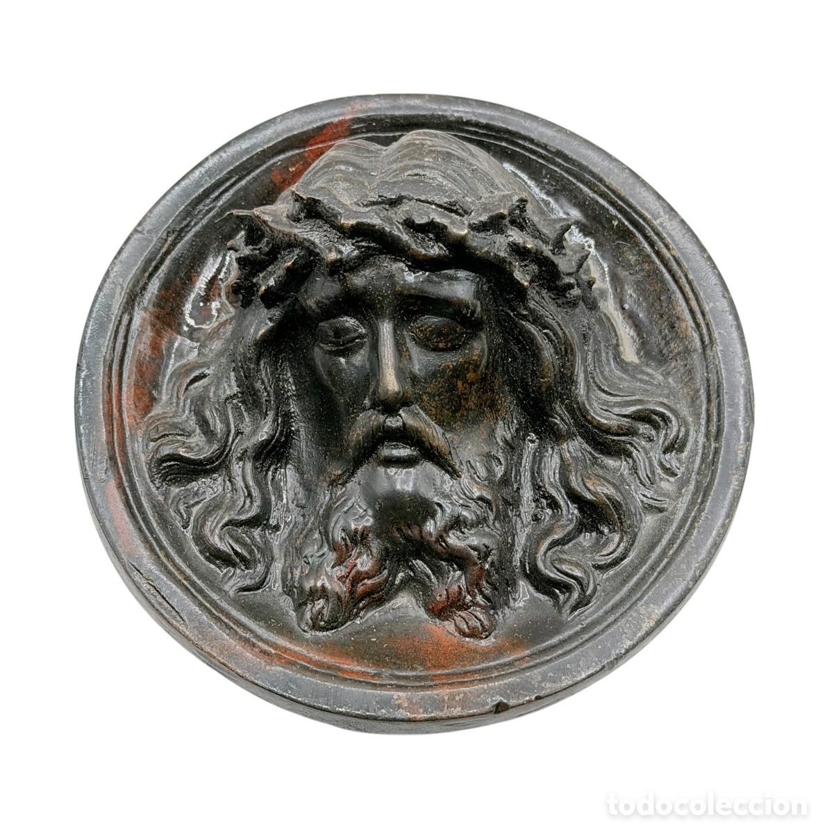 Antig&uuml;edades: Antiguo Relieve de Cristo en Bronce