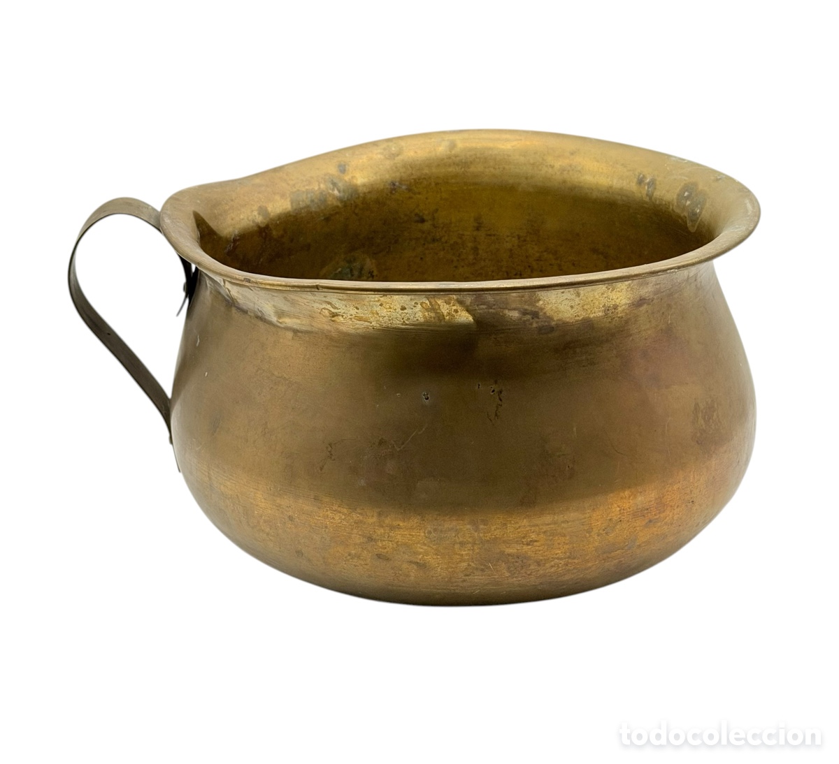 Antiquit&eacute;s: Antiguo Recipiente R&uacute;stico de Lat&oacute;n