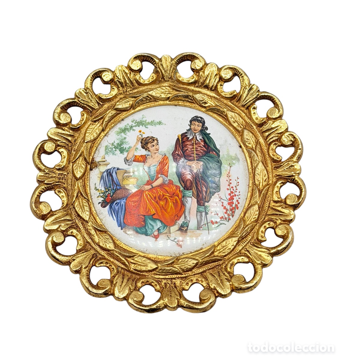 Antiquit&eacute;s: Antiguo Adorno Decorativo Marco de Bronce