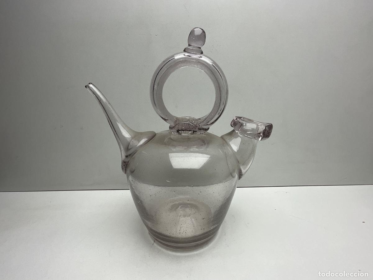 Antig&uuml;edades: BOTIJO CATAL&Aacute;N DE CRISTAL SOPLADO - BOTIJO DE BAUTIZO - SIGLO XIX - PRINCIPIOS DEL XX