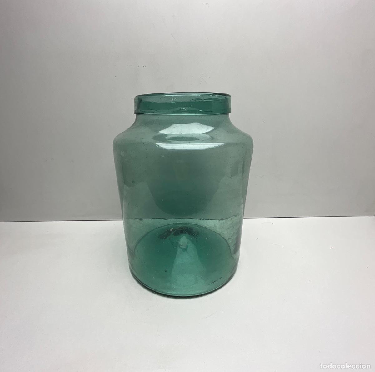 Antiguidades: ANTIGUO BOTE - TARRO DE CRISTAL SOPLADO - BOTE DE VIDRIO CATAL&Aacute;N - SIGLO XIX - PRINCIPIOS DEL XX