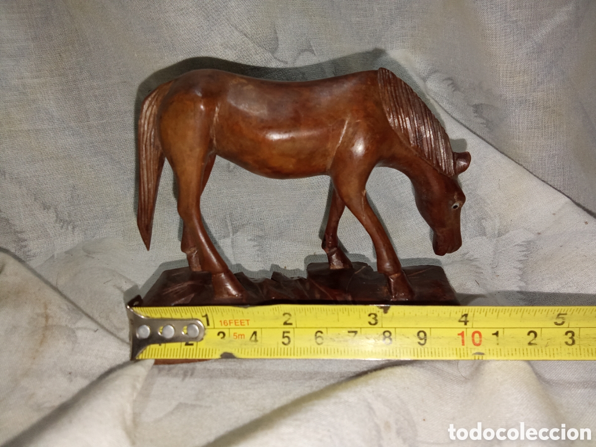 Antig&uuml;edades: BONITO CABALLO TALLADO A MANO EN MADERA - Foto 4