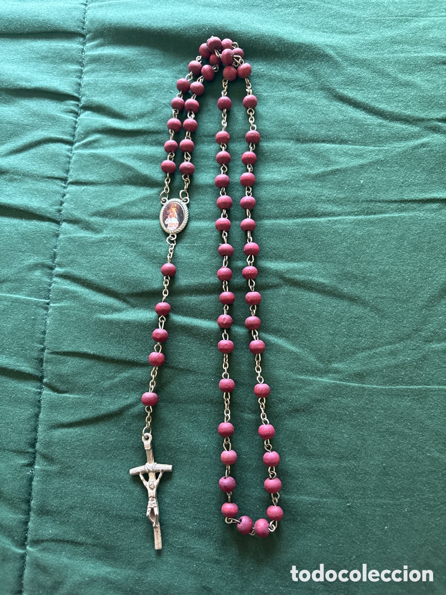 Antig&uuml;edades: Rosario p&eacute;talos de rosa con imagen (A15)