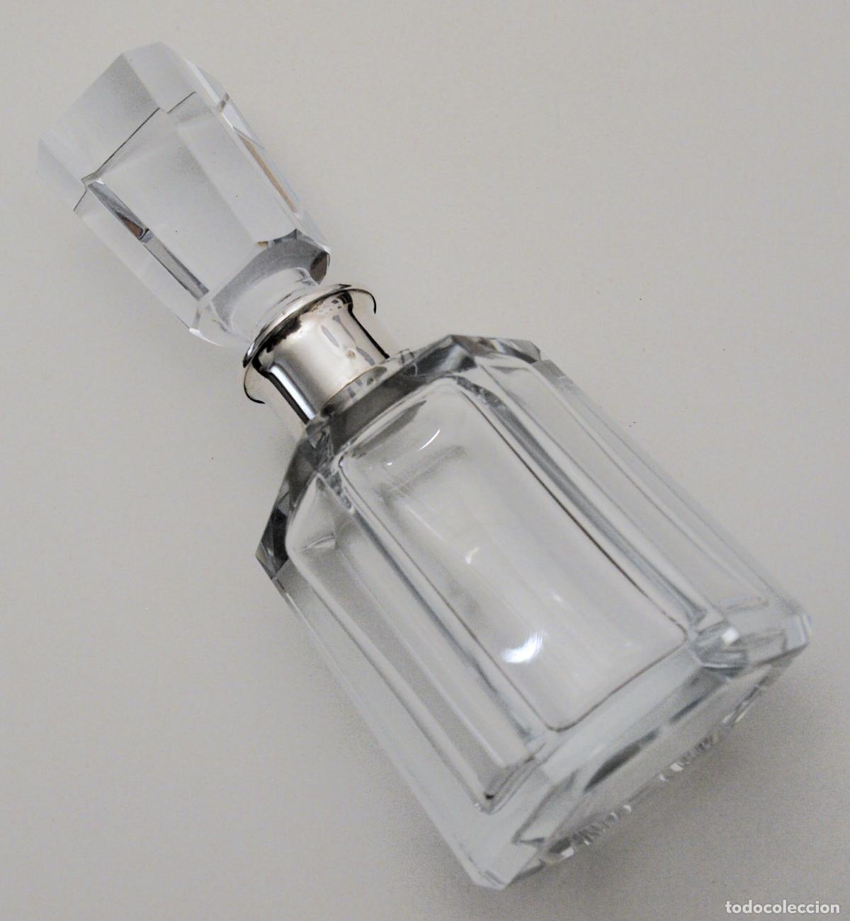 Antig&uuml;edades: BOTELLA PERFUMERO DE CRISTAL Y PLATA DE LEY CONTRASTE ESTRELLA. 18,5 CM ALTO. VER FOTOS Y DESCRIPCIO