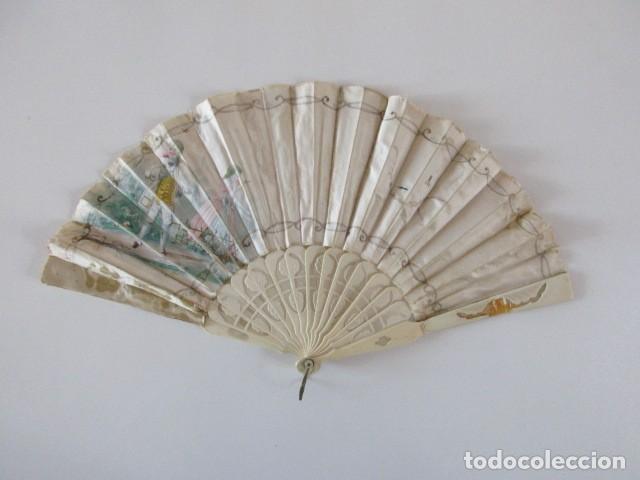 Antig&uuml;edades: ABANICO FINALES SIGLO XIX - PRINCIPIOS DEL SIGLO XX - 24 CM - REVERSIBLE
