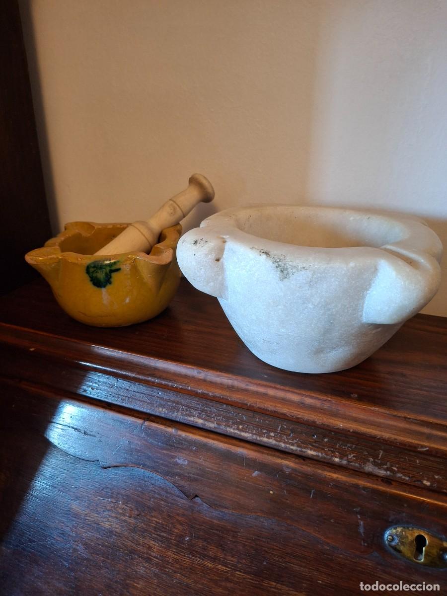 Antig&uuml;edades: Morteros de m&aacute;rmol y ceramica