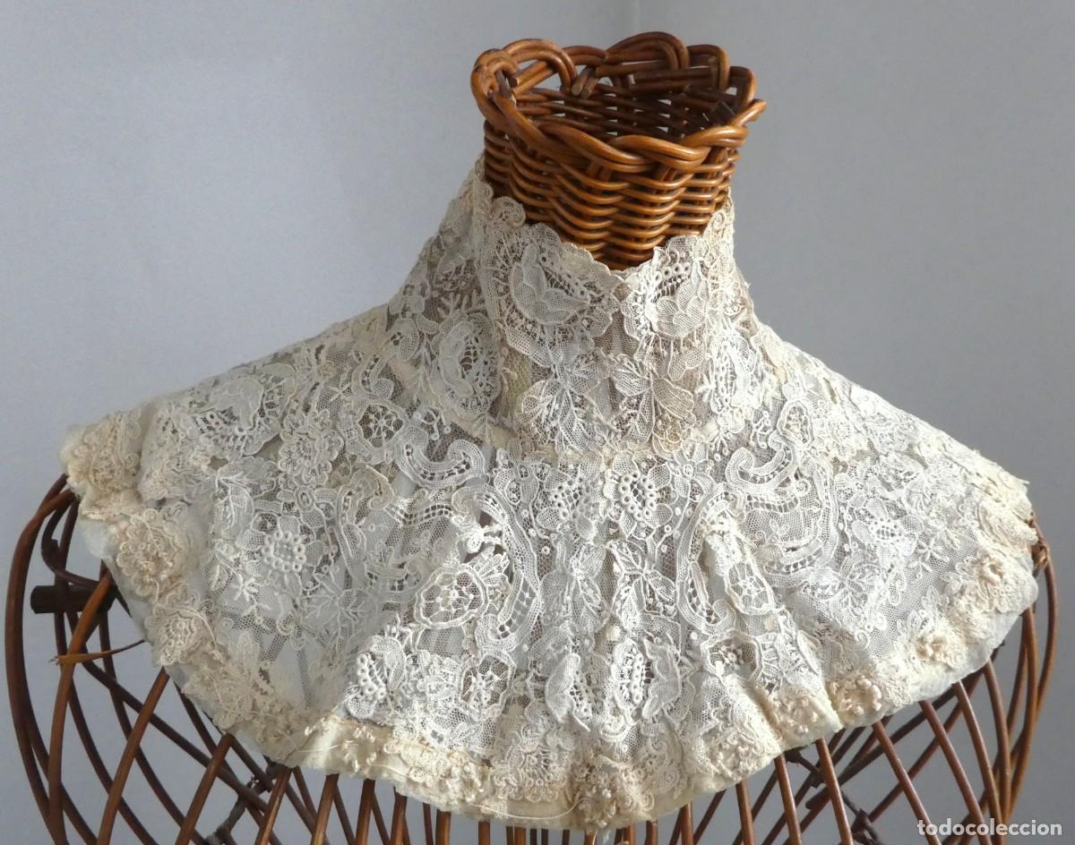 Antig&uuml;edades: ANTIGUA PECHERA DE ENCAJE DE BRUSELAS PUNTO AGUJA - IMAGEN -NOVIA S.XIX