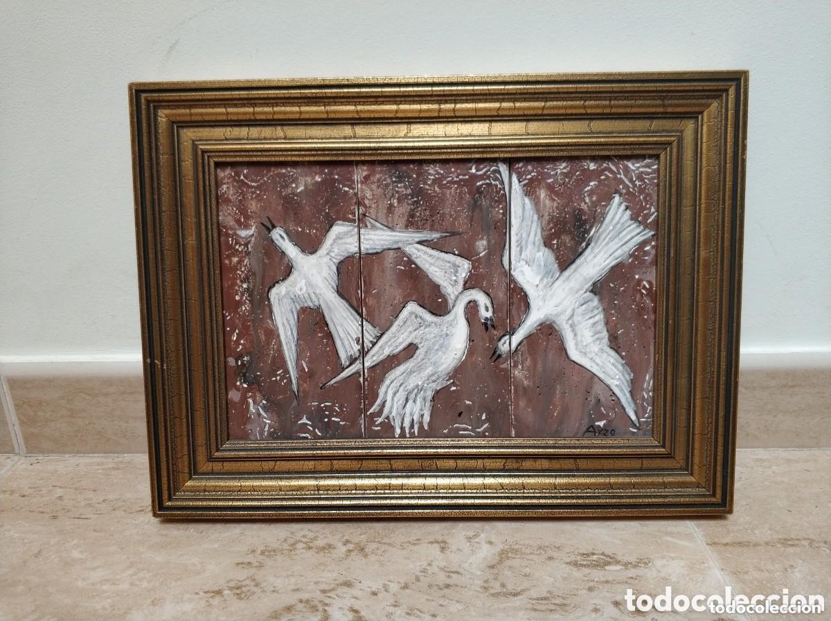 Antiguidades: Bonito triptico azulejos pintados a mano y firmado por Arzo - Ribesalbes