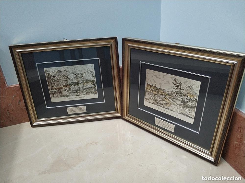 Antig&uuml;edades: Dos cuadros Cava de Tirreni Salerno Italia en plata de 925 - XIII Trofeo de Golf 2002