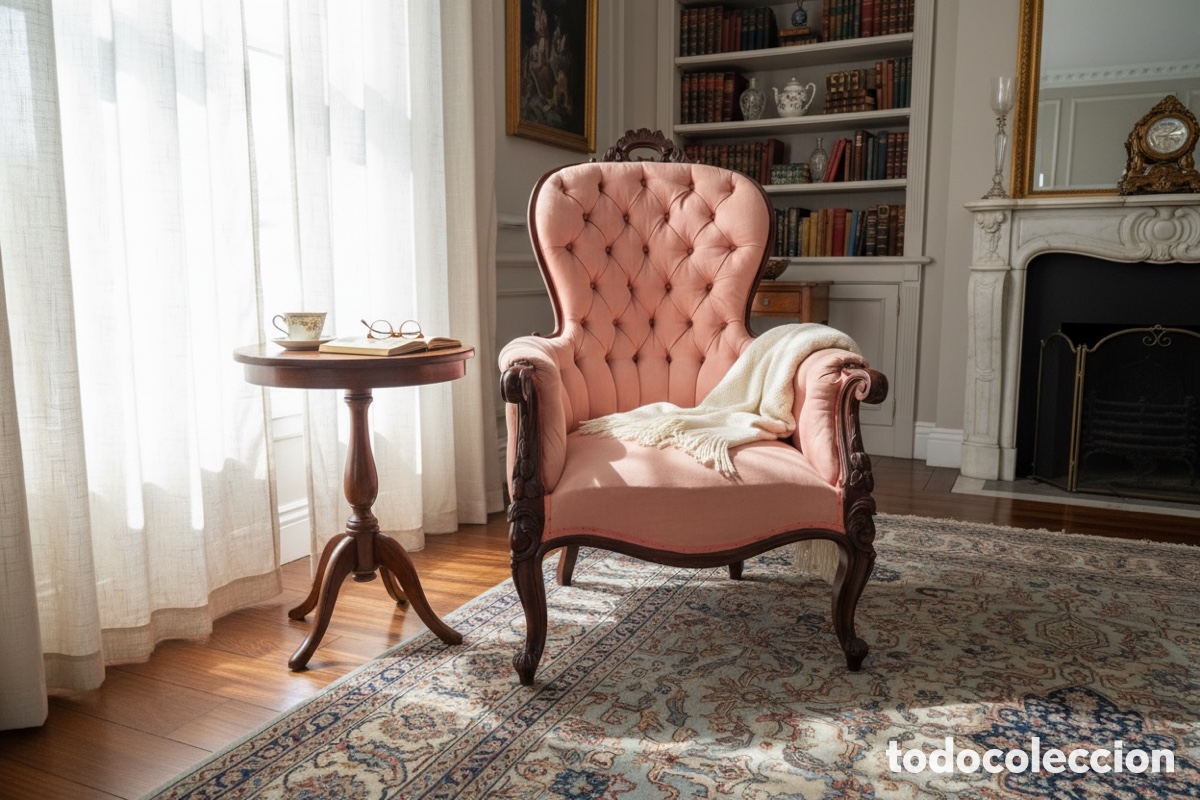 Antig&uuml;edades: Gran Sill&oacute;n Isabelino Siglo XIX