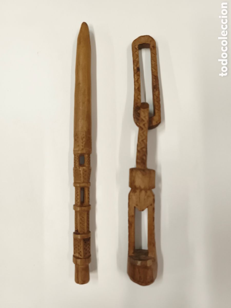 Antig&uuml;edades: Utensilios arte pastoril popular tallados en madeea