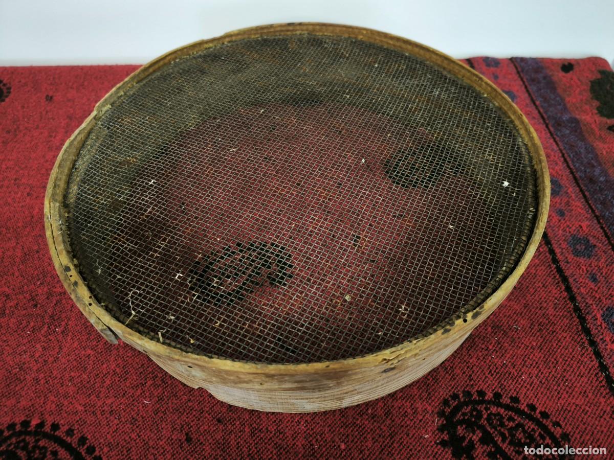 Antig&uuml;edades: Antiguo Cedazo De Madera Con Malla Met&aacute;lica &ndash; Criba Tradicional 40 Cms Di&aacute;metro