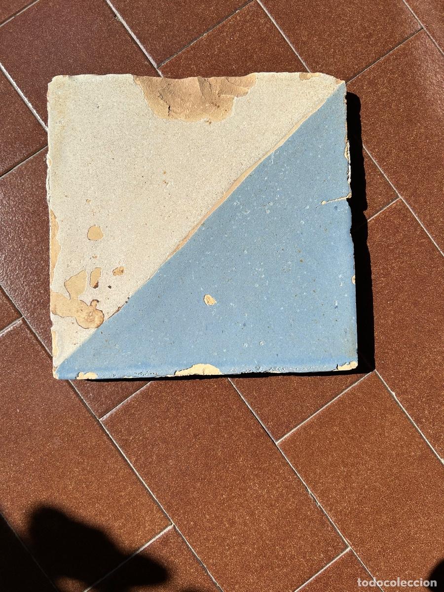 Antiques: ANTIGUA BALDOSA AZULEJO AZUL CLARO