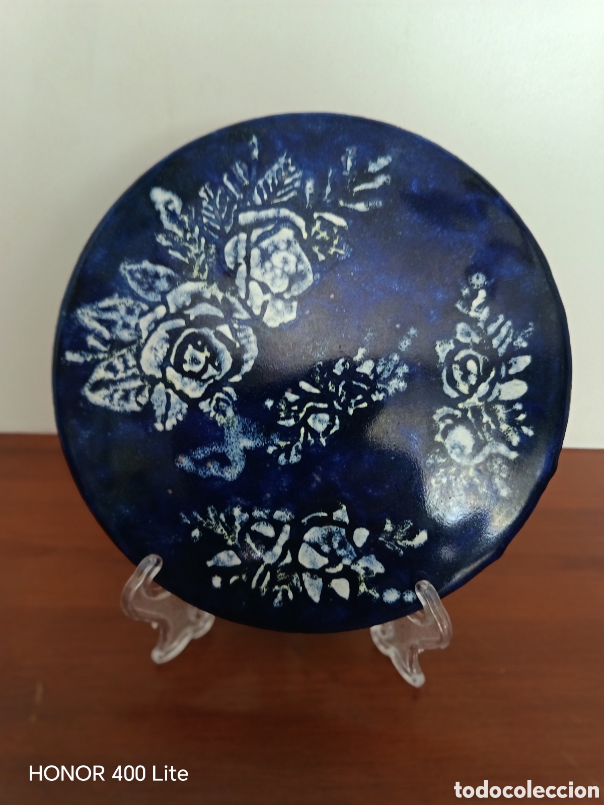 Antig&uuml;edades: Pieza redonda de cobre esmaltada