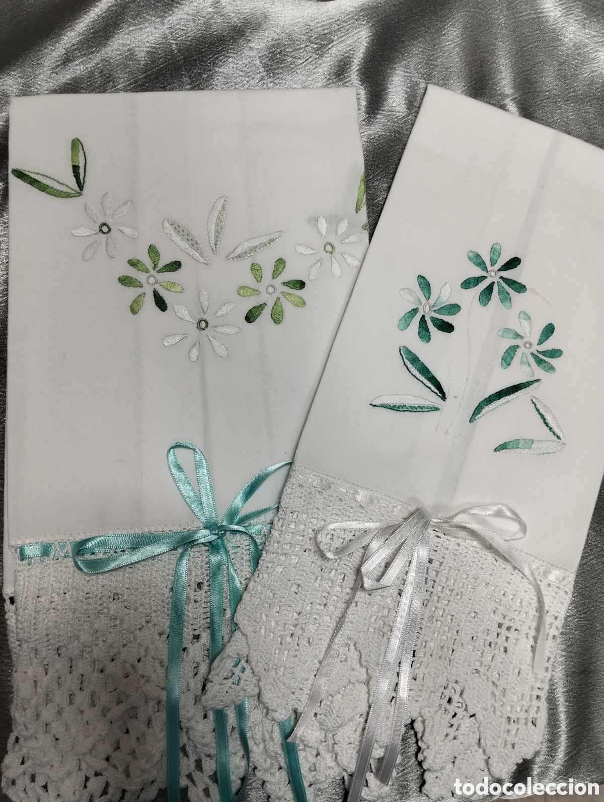 Antig&uuml;edades: Toalla bordadas ganchillo hecho a mano