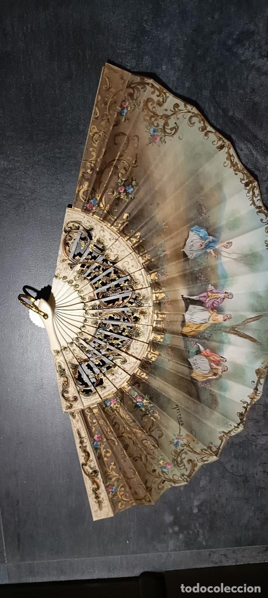 Antig&uuml;edades: Abanico Pintado a mano